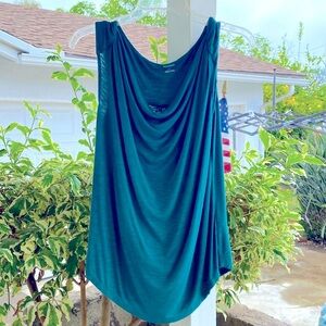 HALOGEN GREEN DRAPE NECK SLEEVELESS TANK TOP PLEATED Sz S GUC